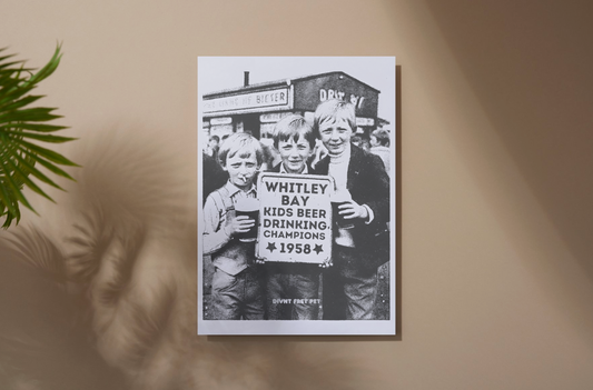 Whitley Bay Kids Beer Drinking Champions 1958 Print