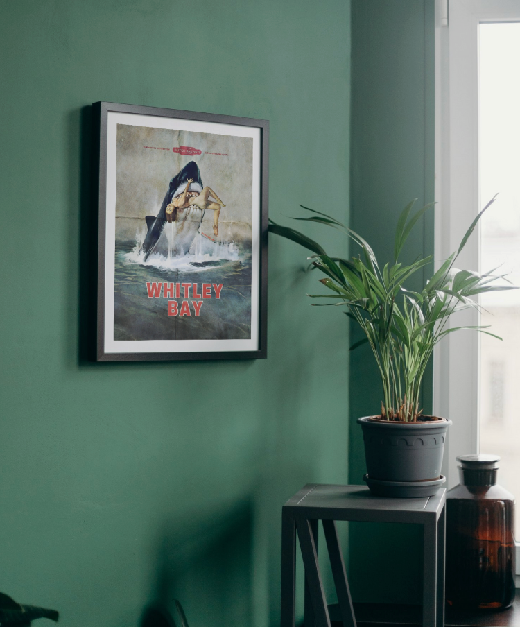 Whitley Bay Shark  Tourism Poster Print